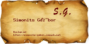 Simonits Gábor névjegykártya