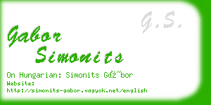 gabor simonits business card